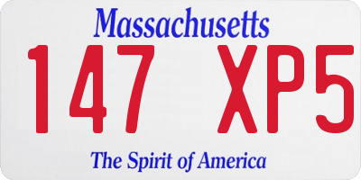 MA license plate 147XP5