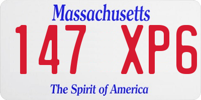 MA license plate 147XP6