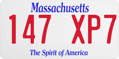 MA license plate 147XP7