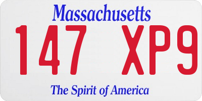 MA license plate 147XP9