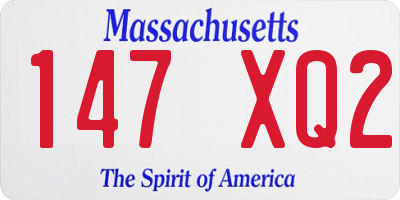 MA license plate 147XQ2
