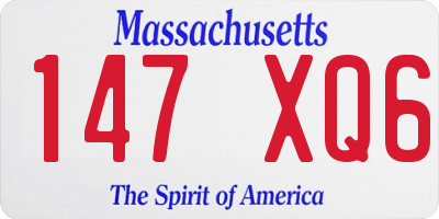 MA license plate 147XQ6
