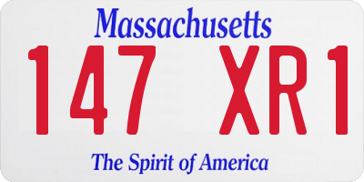 MA license plate 147XR1