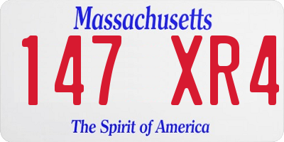 MA license plate 147XR4