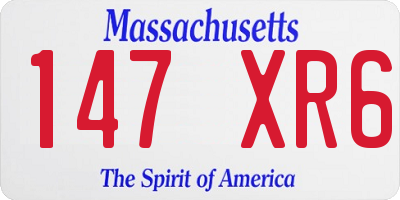 MA license plate 147XR6