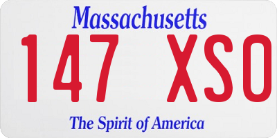 MA license plate 147XS0