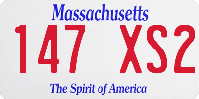 MA license plate 147XS2