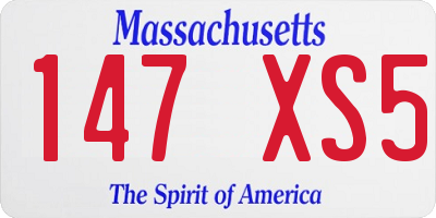 MA license plate 147XS5