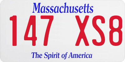 MA license plate 147XS8
