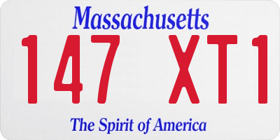 MA license plate 147XT1