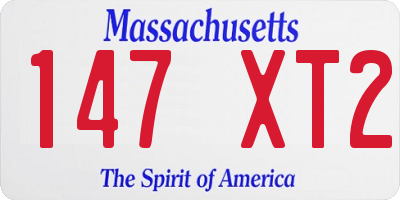 MA license plate 147XT2
