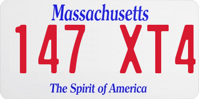 MA license plate 147XT4