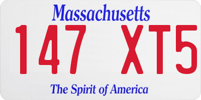 MA license plate 147XT5