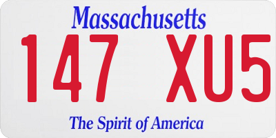 MA license plate 147XU5