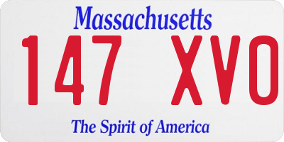 MA license plate 147XV0