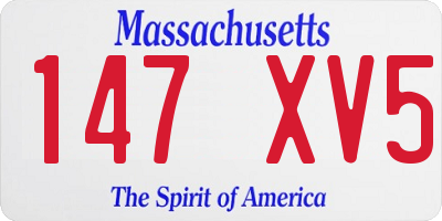 MA license plate 147XV5