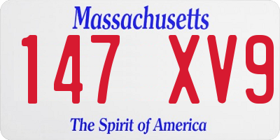 MA license plate 147XV9