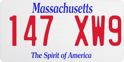MA license plate 147XW9