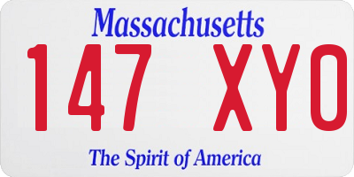 MA license plate 147XY0