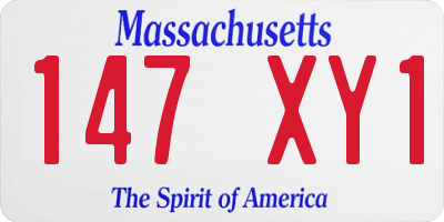 MA license plate 147XY1