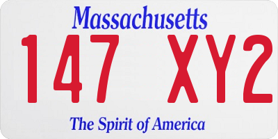 MA license plate 147XY2
