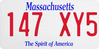 MA license plate 147XY5