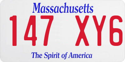 MA license plate 147XY6