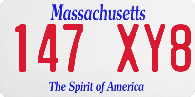 MA license plate 147XY8