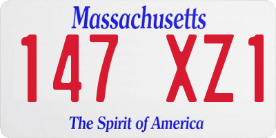 MA license plate 147XZ1