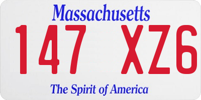 MA license plate 147XZ6
