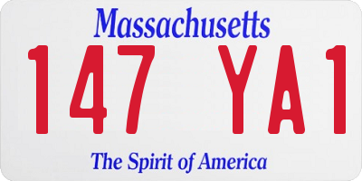 MA license plate 147YA1