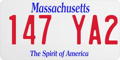 MA license plate 147YA2