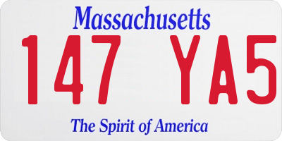 MA license plate 147YA5