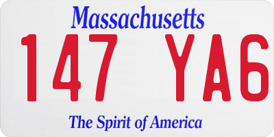 MA license plate 147YA6