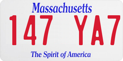 MA license plate 147YA7