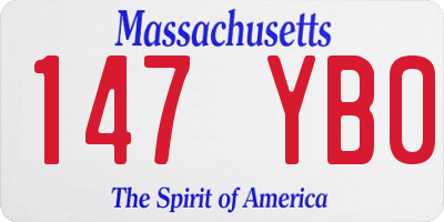 MA license plate 147YB0