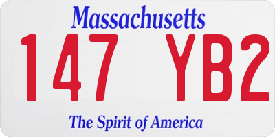 MA license plate 147YB2