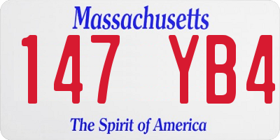 MA license plate 147YB4