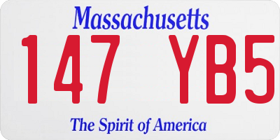 MA license plate 147YB5