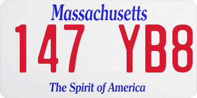 MA license plate 147YB8