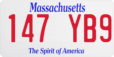 MA license plate 147YB9