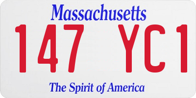 MA license plate 147YC1