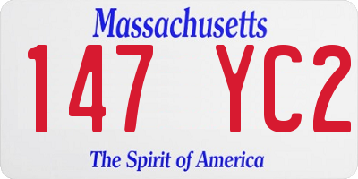 MA license plate 147YC2