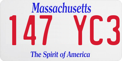 MA license plate 147YC3
