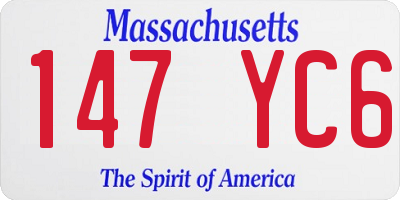MA license plate 147YC6