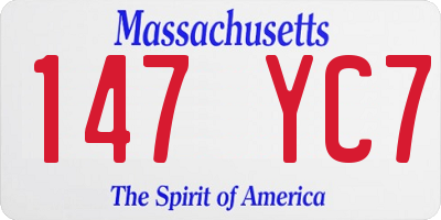 MA license plate 147YC7