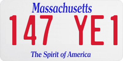 MA license plate 147YE1
