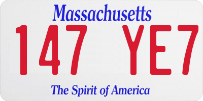 MA license plate 147YE7