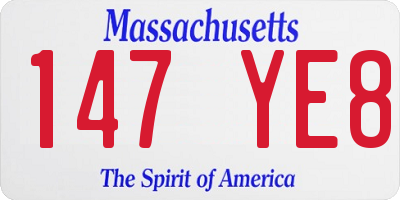 MA license plate 147YE8
