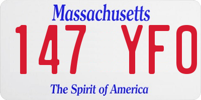 MA license plate 147YF0